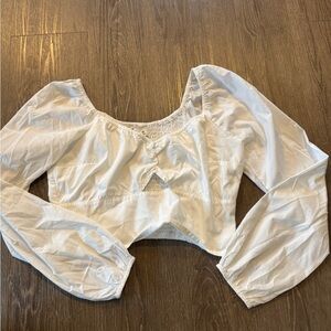 Hollister White Smocked Crop Top